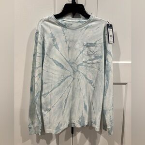Vineyard Vines Light Blue Tie-Dye Long sleeve Shirt with Pocket